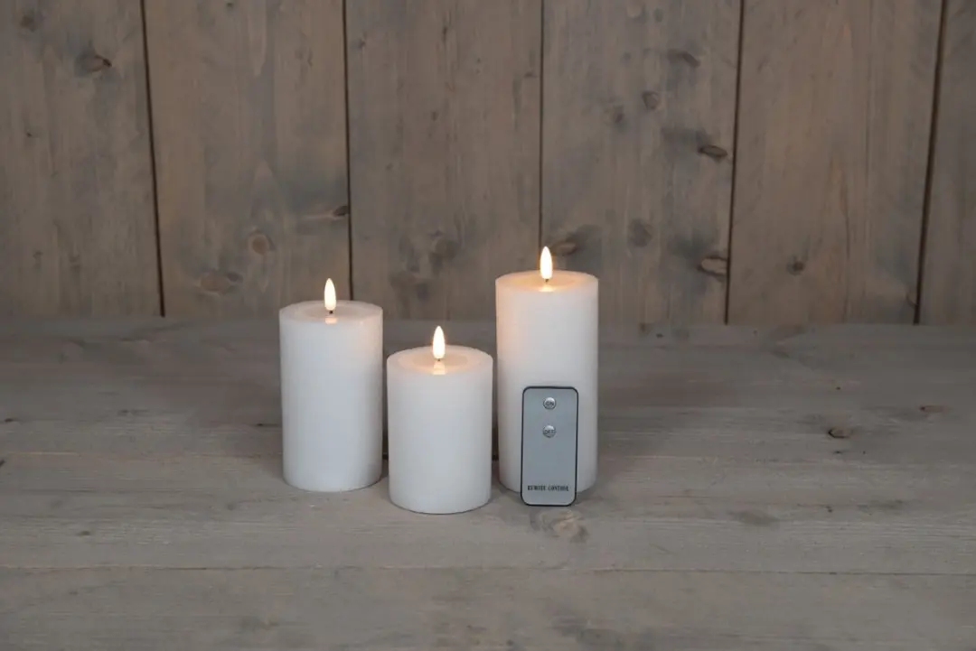 Anna's Collection LED Stompkaarsen 3 Stuks - Wit - afbeelding 6 van 6
