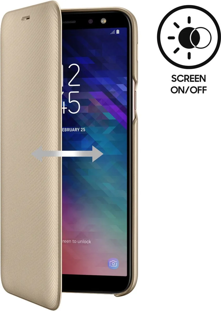 Samsung Galaxy A6+ Wallet Cover - Goud - afbeelding 6 van 6