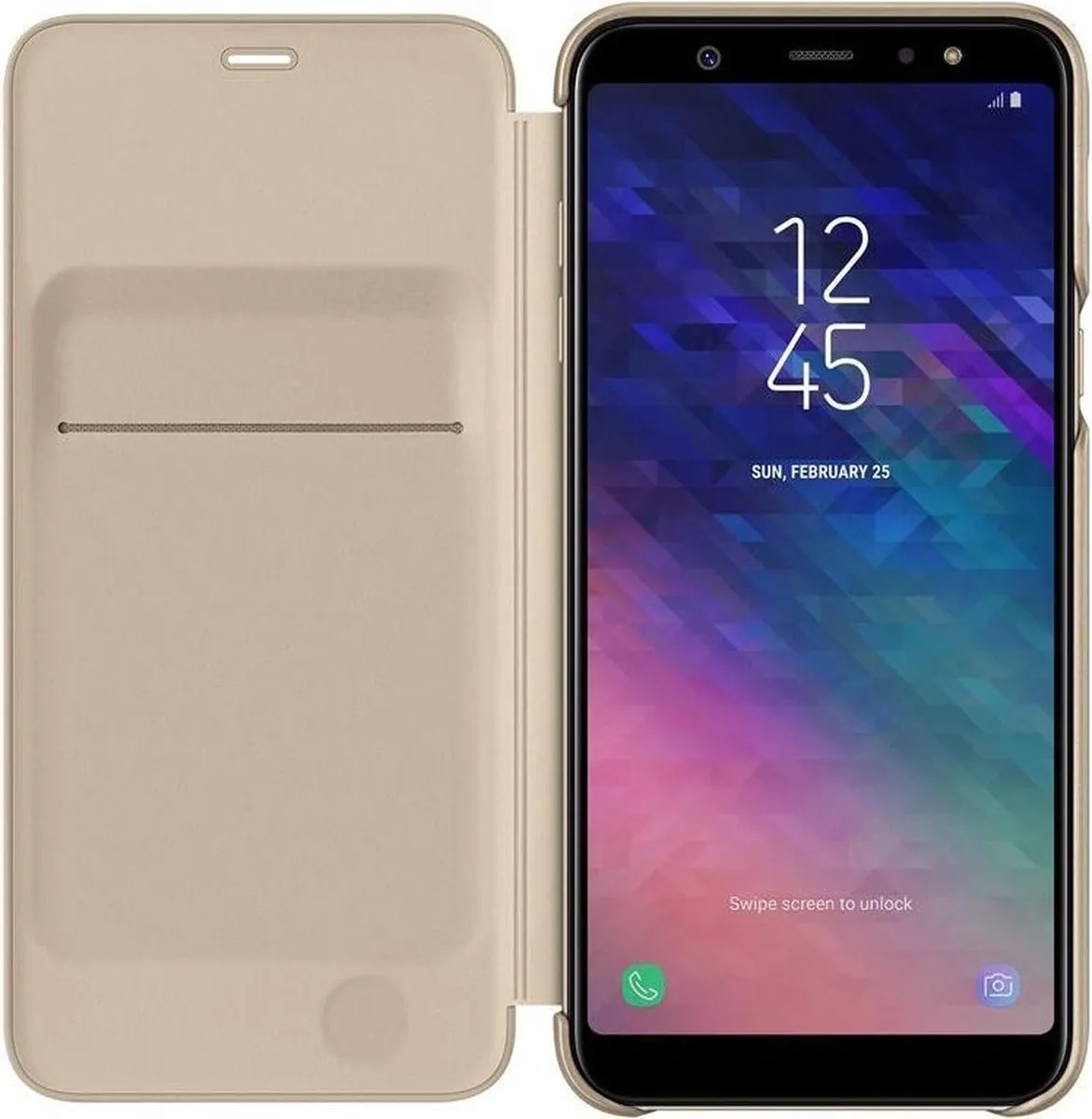 Samsung Galaxy A6+ Wallet Cover - Goud