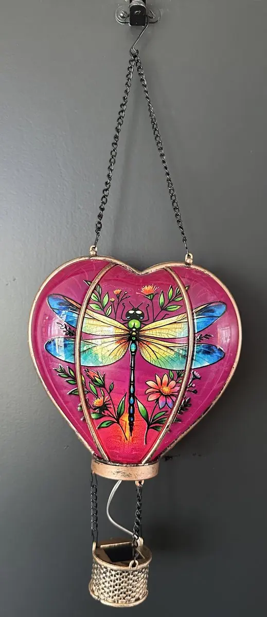 Decoratieve solarlamp hart met luchtballon " met flame LED "