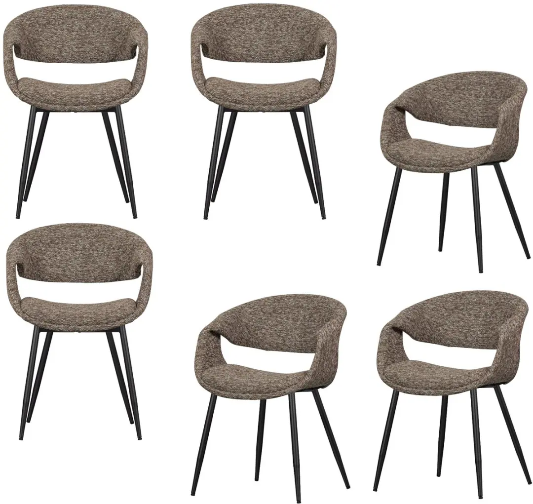 WOOOD Yossi Eetkamerstoelen Metalen Zwarte Poot
