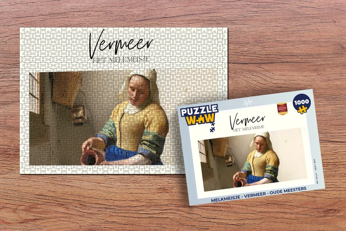 PuzzleWow Melkmeisje Vermeer Legpuzzel 1000 Stuks - Multicolor