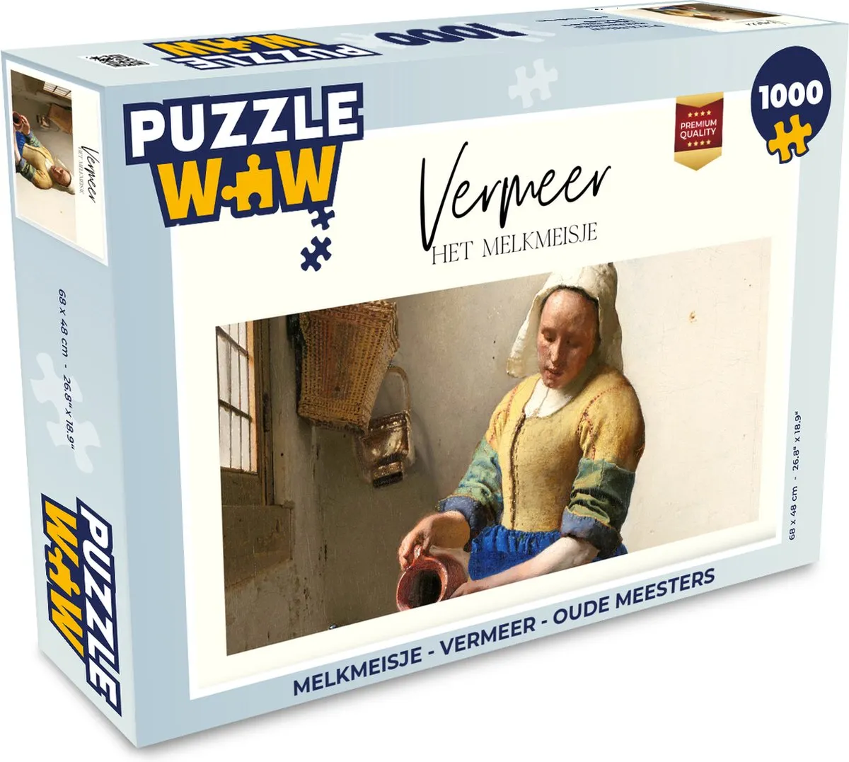 PuzzleWow Melkmeisje Vermeer Legpuzzel 1000 Stuks