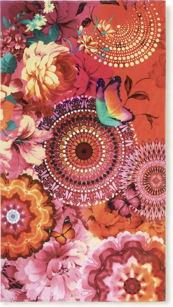 HIP Strandlaken "mandala's, bloemen en vlinders"