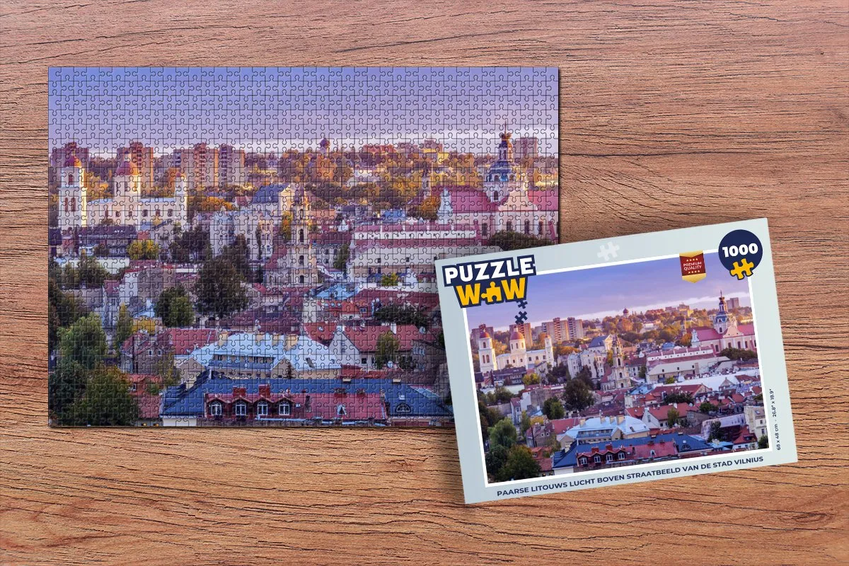 PuzzleWow Legpuzzel Vilnius 1000 Stuks - Multicolor
