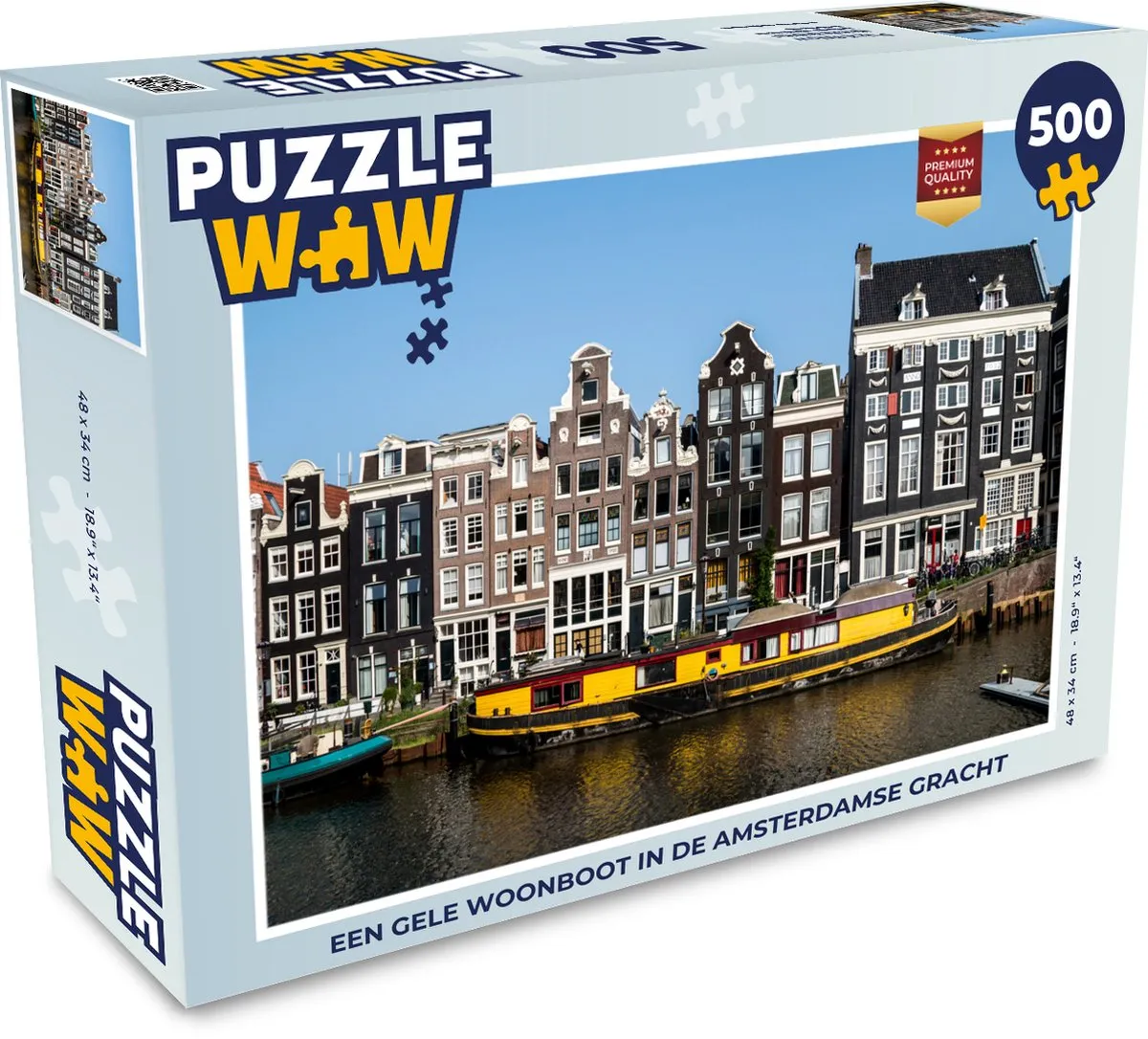 PuzzleWow Legpuzzel Amsterdamse Gracht 500 Stuks - Multicolor