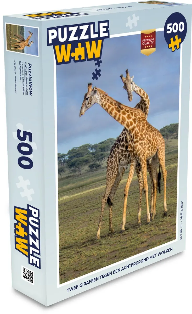 PuzzleWow Legpuzzel Twee Giraffen 500 Stuks - Multicolor