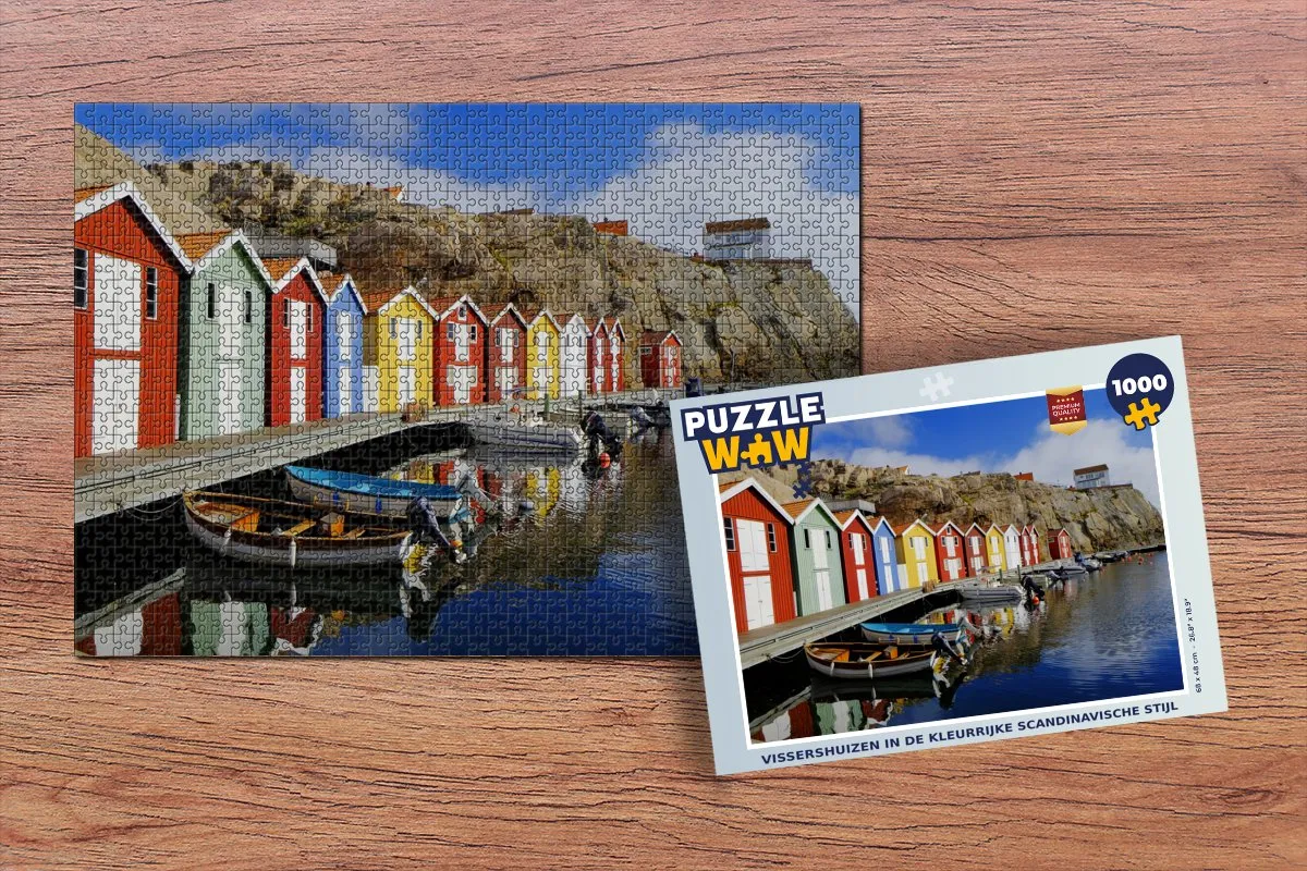 PuzzleWow Legpuzzel Vissershuizen 1000 Stuks - Multicolor