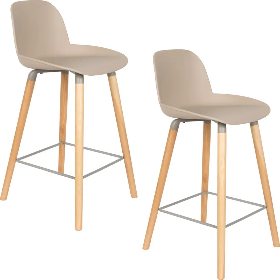 Zuiver Albert Kuip Barkrukken rugleuning 65 cm Taupe