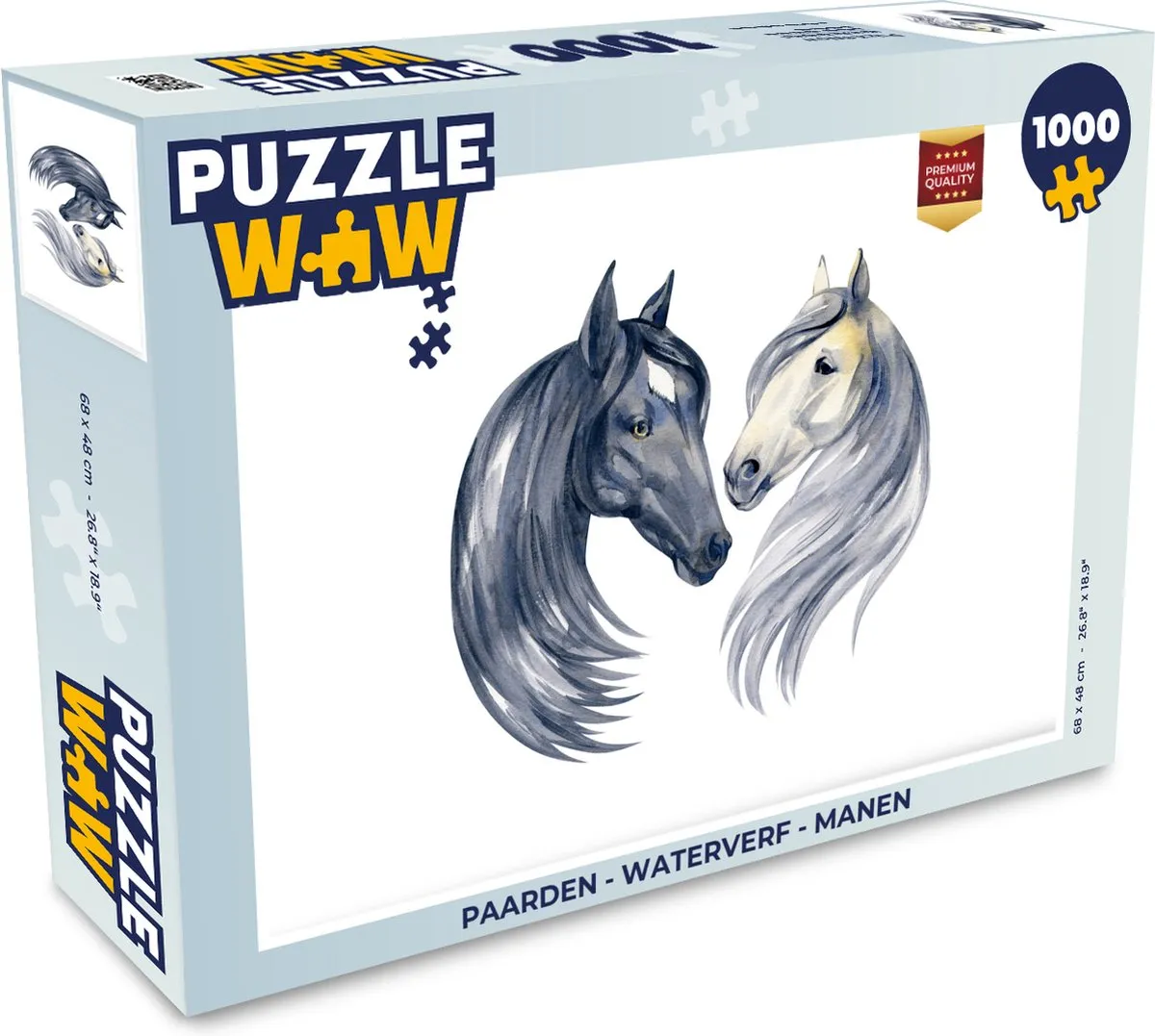 PuzzleWow Paarden Waterverf Legpuzzel 1000 Stuks - Multicolor