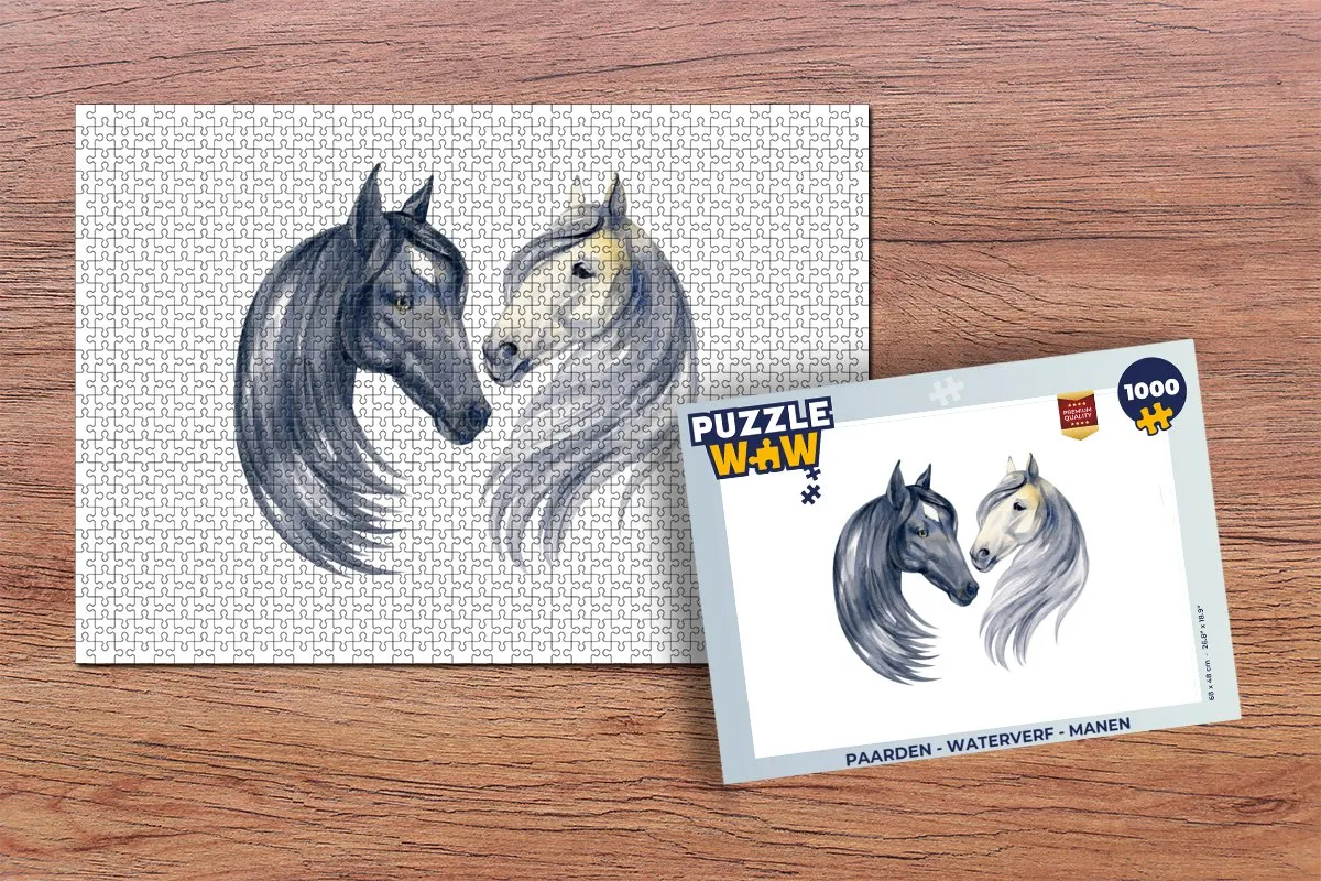 PuzzleWow Paarden Waterverf Legpuzzel 1000 Stuks - Multicolor