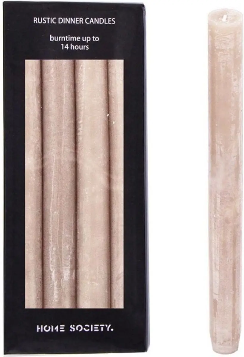 Home Society Dinner Candles Taupe 24 cm