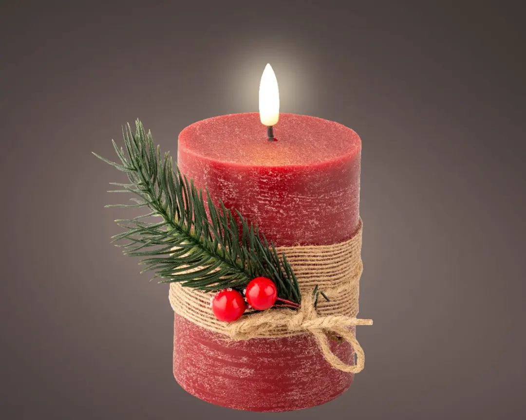 Lumineo LED Wax Kaars Rood