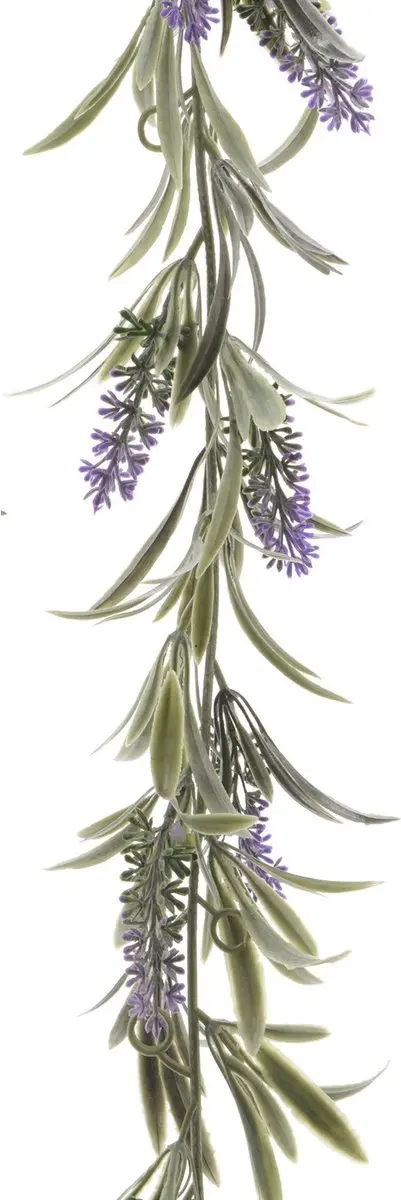 Lavendel kunsttak kunstplanten slinger 180 cm - Kunstplanten/kunsttakken
