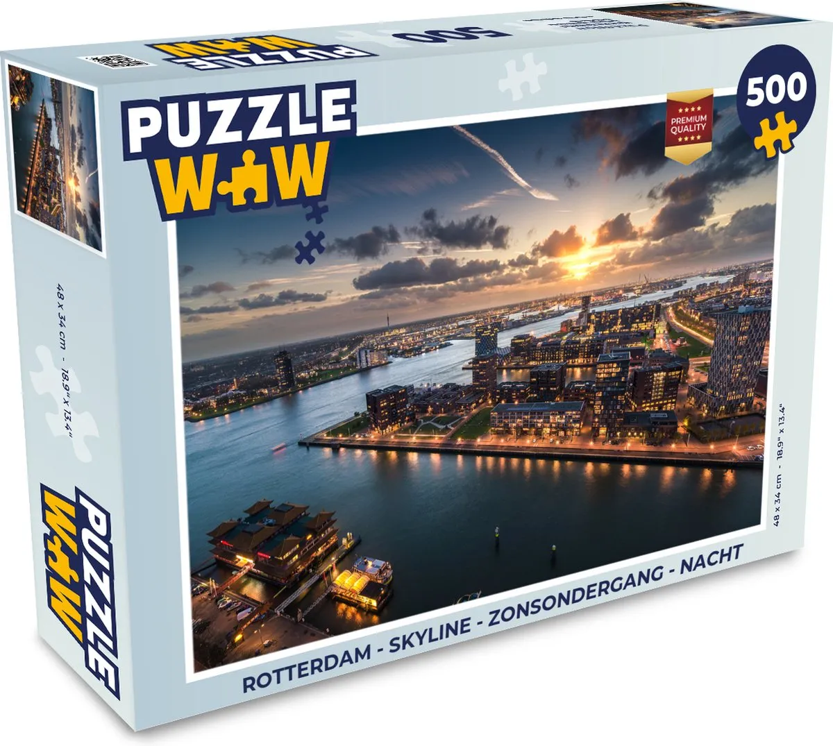 PuzzleWow Rotterdam Skyline Legpuzzel 500 Stuks