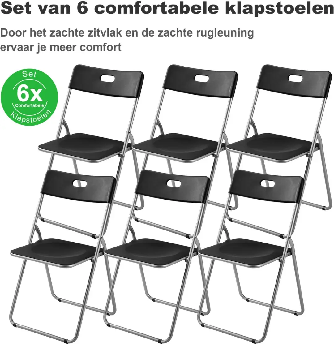 Bardi 6 Delige Klapstoelenset