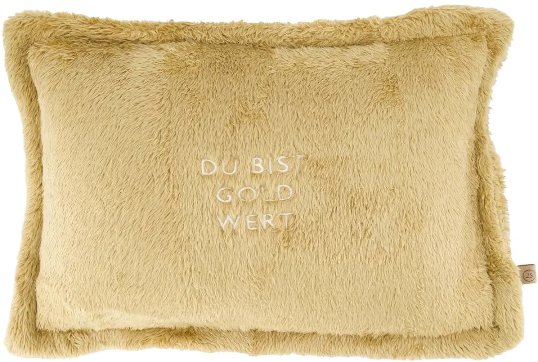 Zusss Cushion Fluffy Du Bist Gold Wert 100% Polyester Ochre