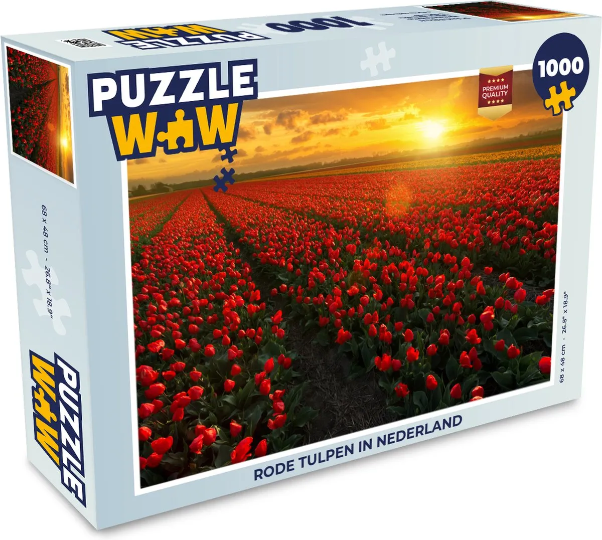 PuzzleWow Legpuzzel Rode tulpen in Nederland 1000 Stuks