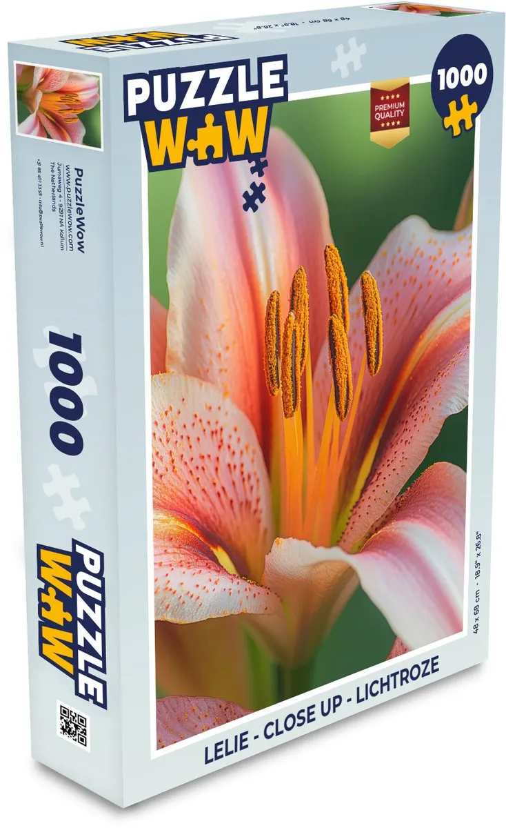 PuzzleWow Lelie Lichtroze Legpuzzel 1000 Stuks