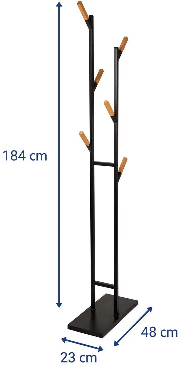 MAUL Kapstok 9386090 - 6 Haken 183cm Zwart - afbeelding 5 van 6