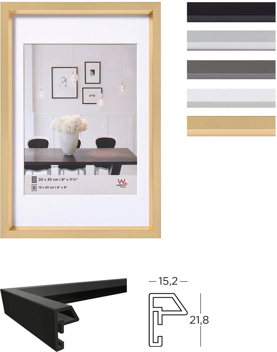 Walther Steel Style Fotolijst 30x40cm Goud - afbeelding 5 van 5