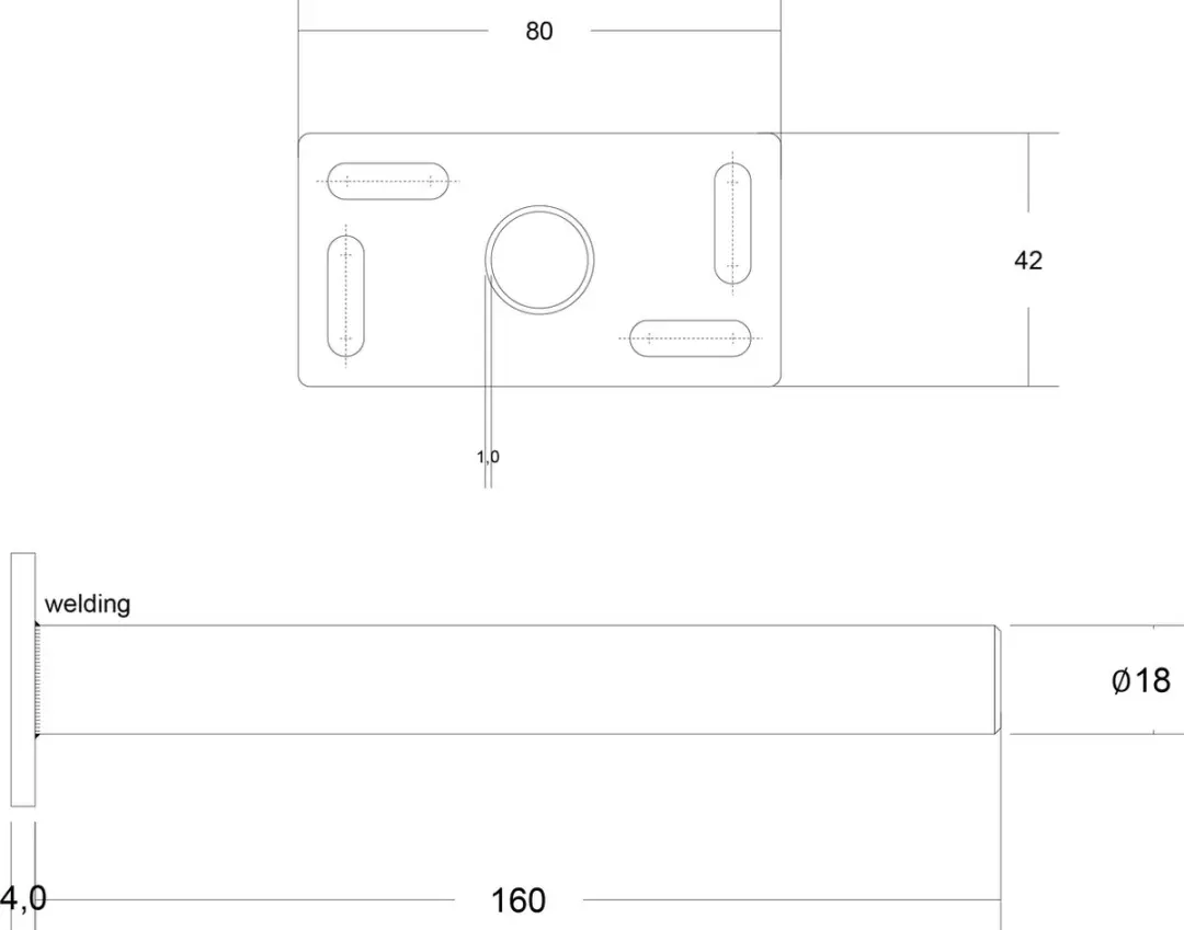 DX Blinde plankdrager Bigfix Ø18x160 mm verzinkt