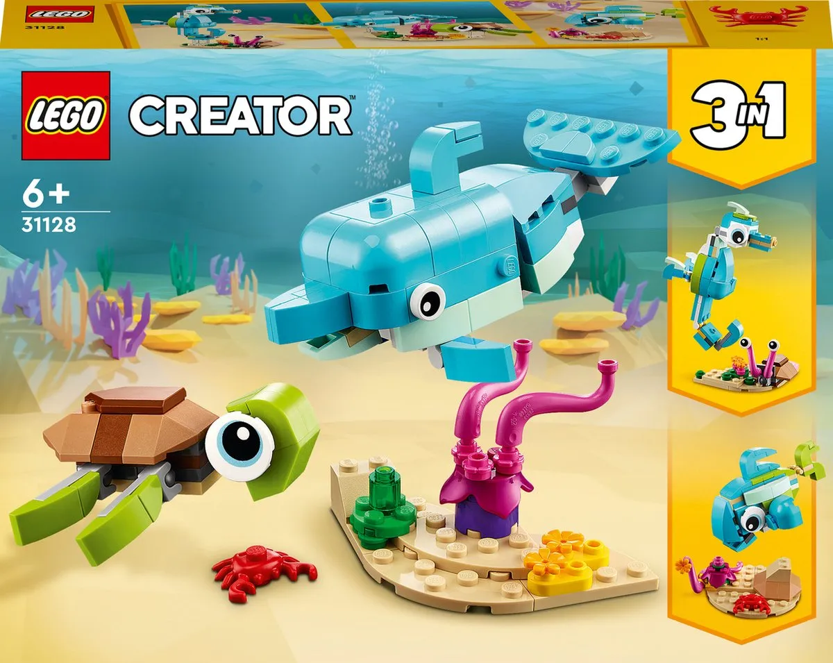 LEGO Creator Dolfijn en Schildpad 31128 - 137 Stukken