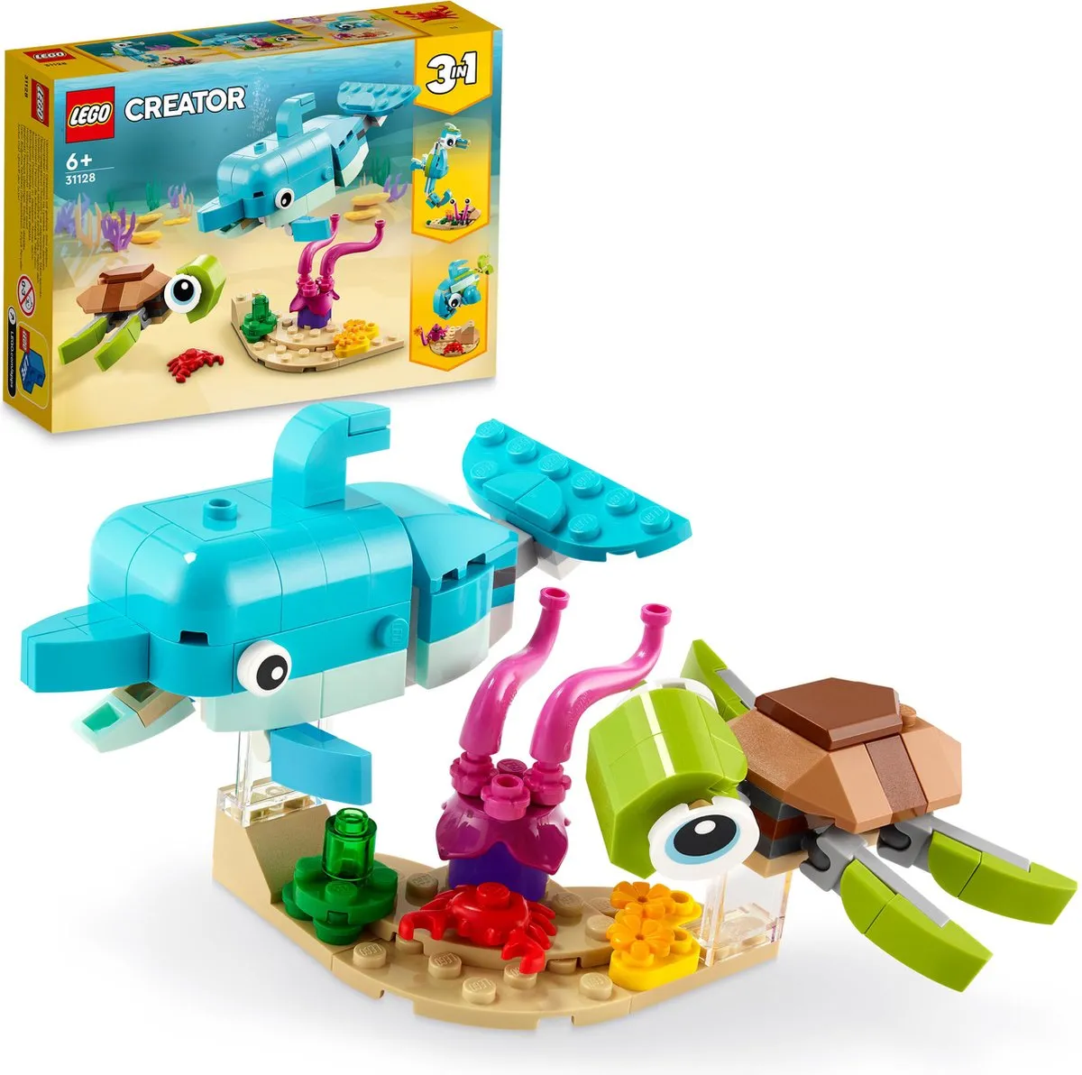 LEGO Creator Dolfijn en Schildpad 31128 - 137 Stukken