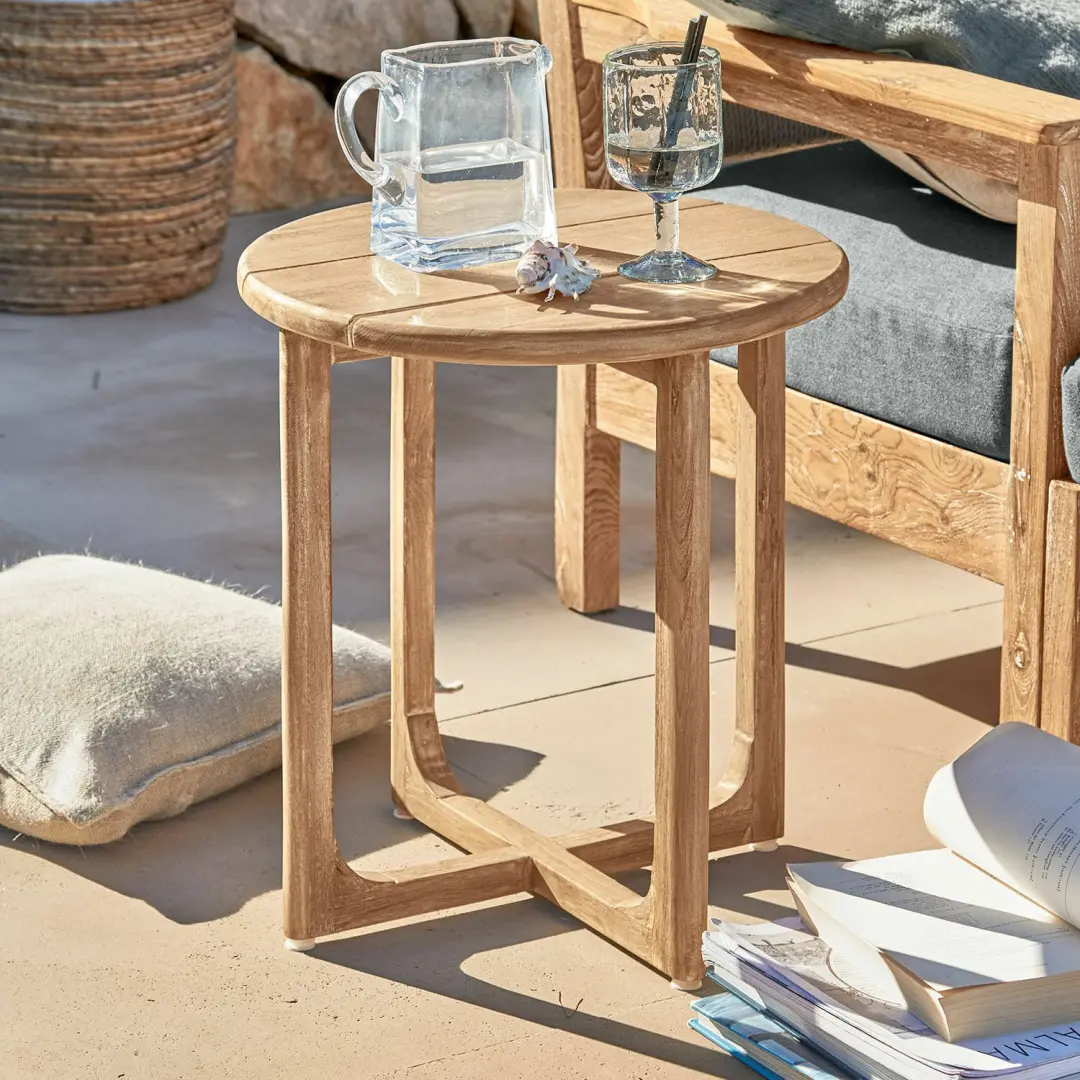 Loberon Tewksbury Bijzettafel - Ø45cm Grijs - afbeelding 4 van 6