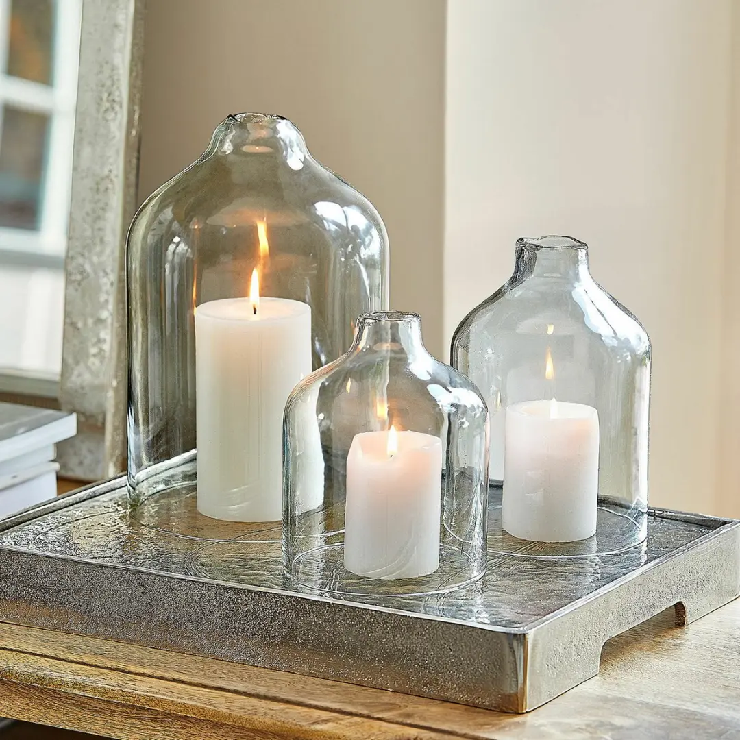 Loberon Windlichtset Xalvent - 3 Stuks Ø17cm Heldere Glazen - afbeelding 4 van 4