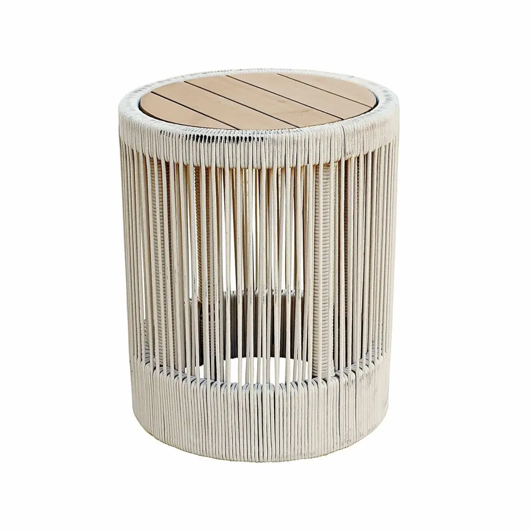 Loberon Delor Bijzettafel 40cm - Crème/Bruin - afbeelding 2 van 5