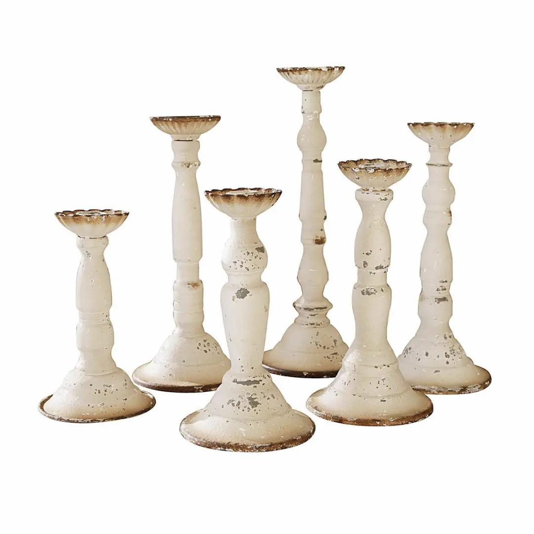 Loberon Rivondelle Kandelaar - 6 Stuks Antiekwit - afbeelding 6 van 6