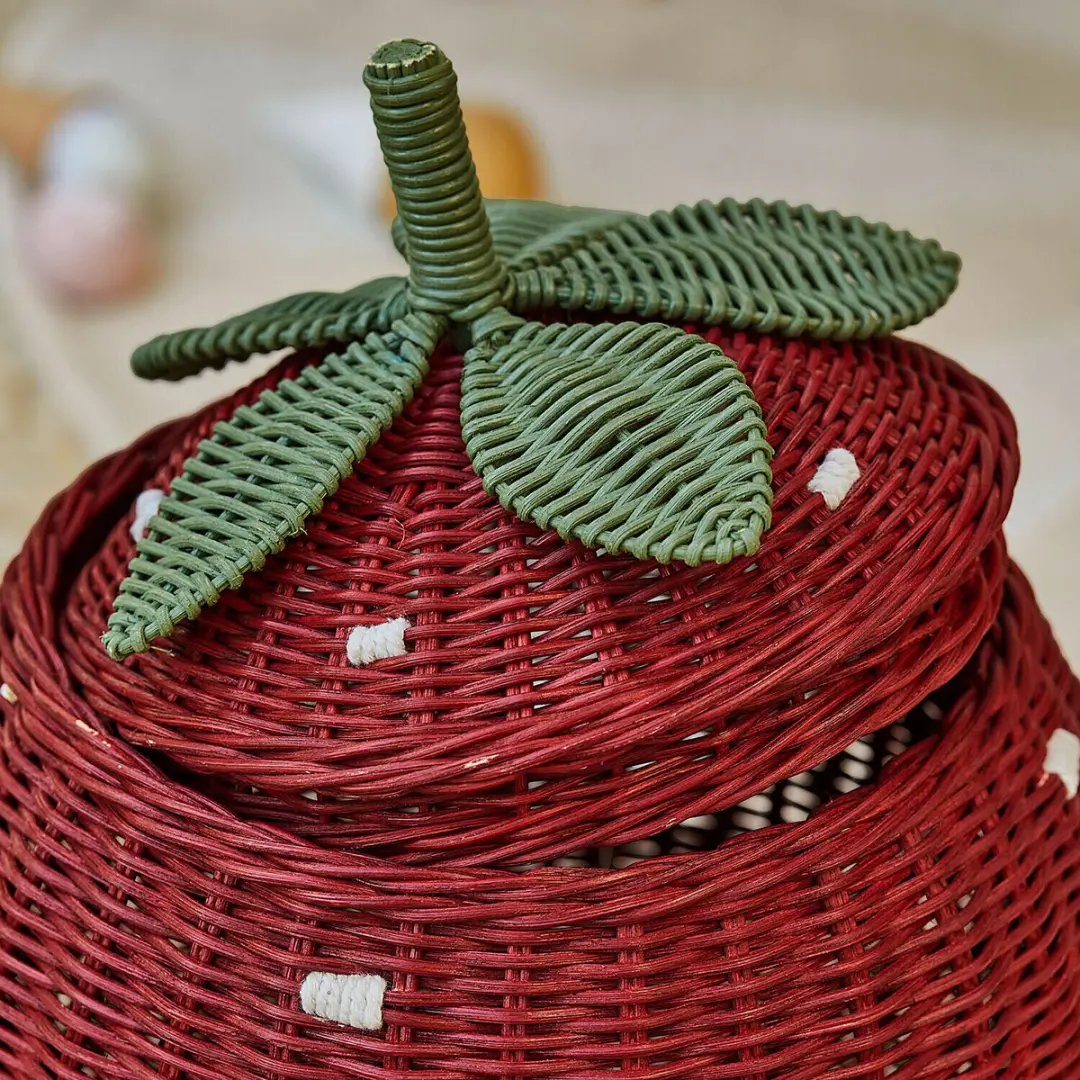 Loberon Aardbeivormige Mand Giggleberry - Rood/Groen - afbeelding 3 van 3