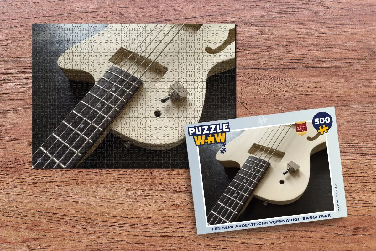 PuzzleWow Puzzel 500 Stuks Basgitaar - Multicolor