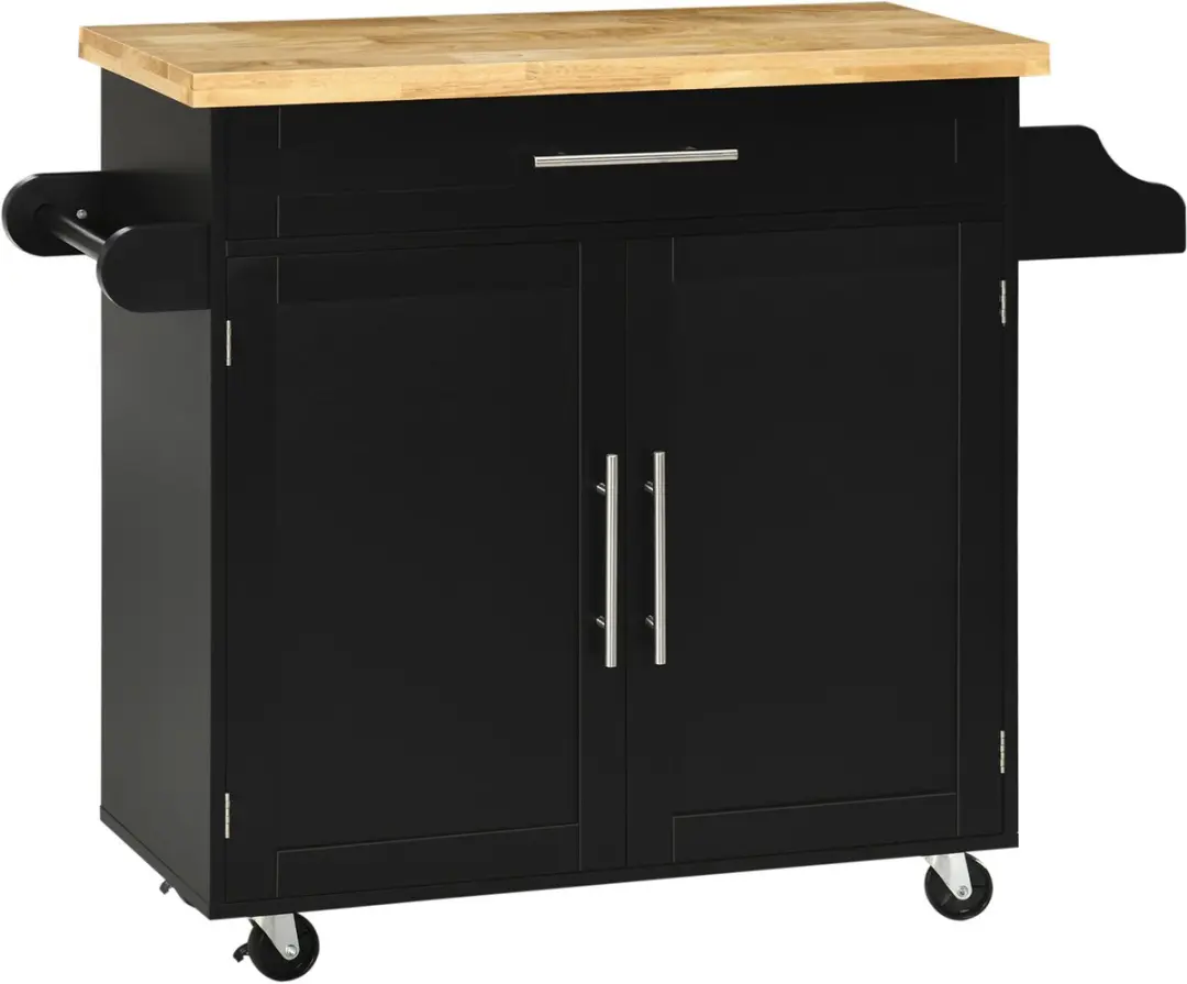 Homcom Keukentrolley Serveerwagen 109x40x89cm Zwart