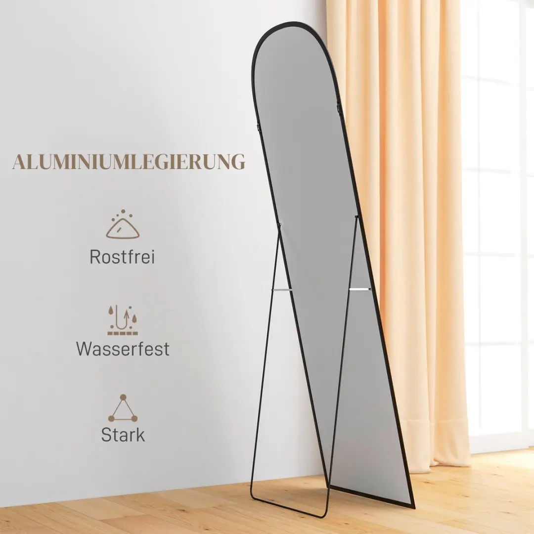 Homcom Staande Spiegel 50x161,5cm Zwart - afbeelding 5 van 6