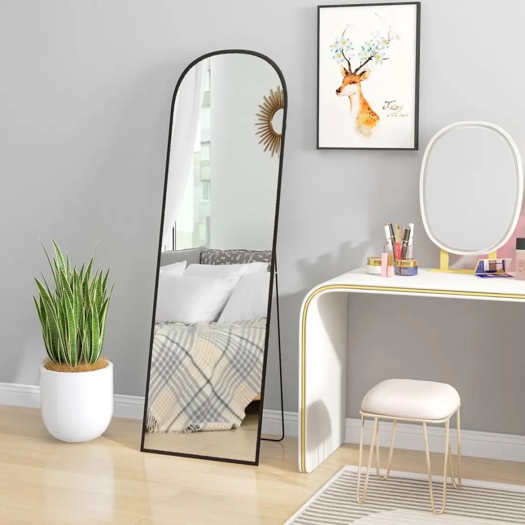 Homcom Staande Spiegel 50x161,5cm Zwart - afbeelding 2 van 6