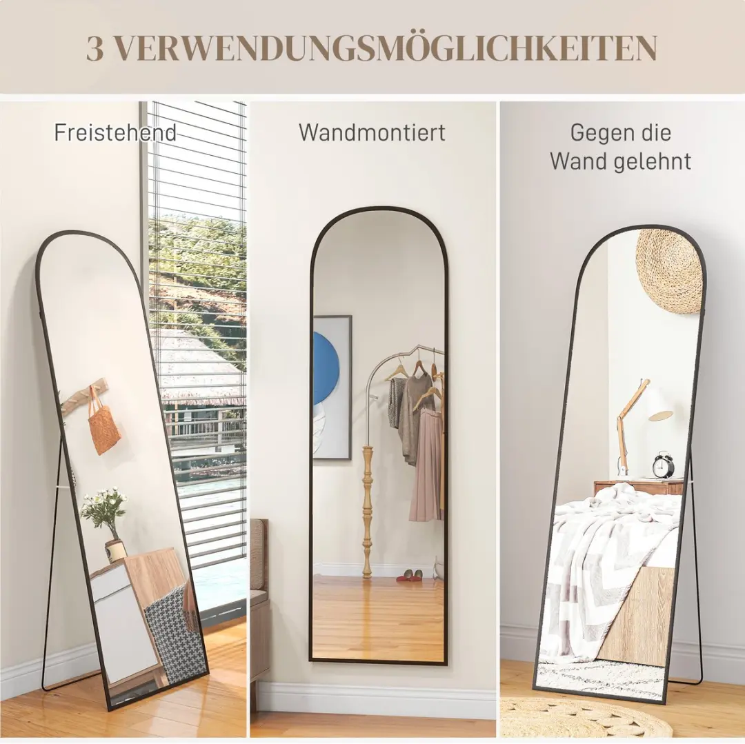 Homcom Staande Spiegel 50x161,5cm Zwart - afbeelding 6 van 6
