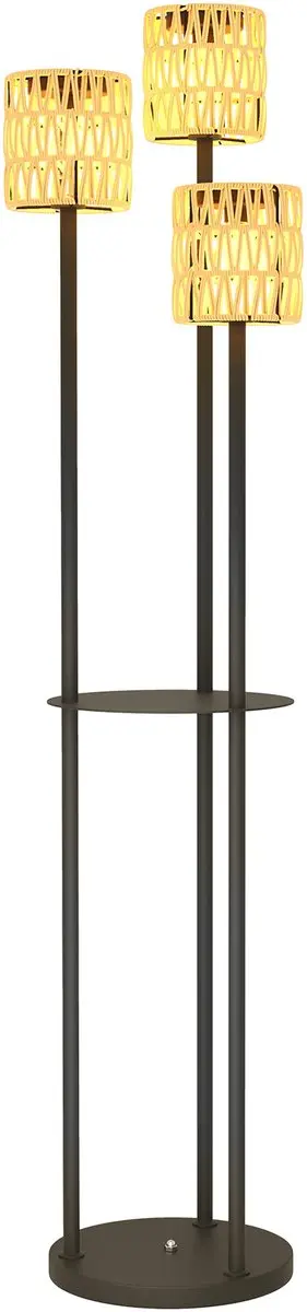 Outsunny Rotan Lamp Staal, PE Rotan Ø37 x 144H cm Geel