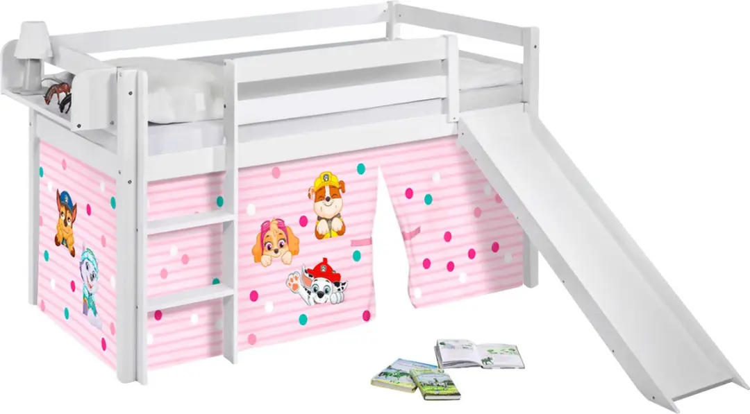 Halfhoogslaper Paw Patrol Roze met tent en glijbaan