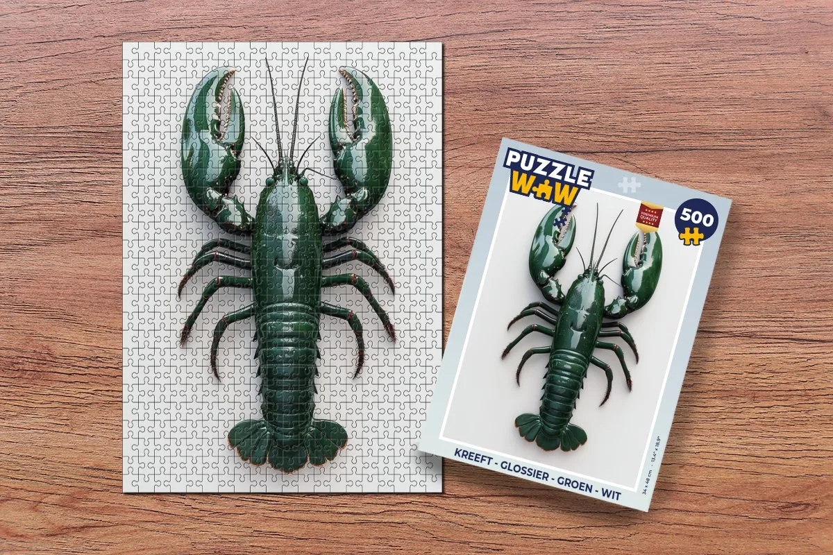 PuzzleWow Kreeft Puzzel 500 Stuks - Groen/Wit