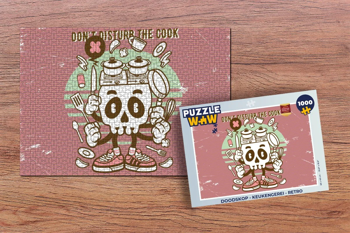 PuzzleWow Doodskop Legpuzzel 1000 Stuks - Multicolor