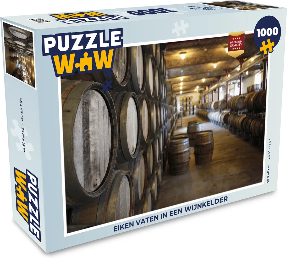 PuzzleWow Legpuzzel Eiken vaten in een wijnkelder 1000 Stuks