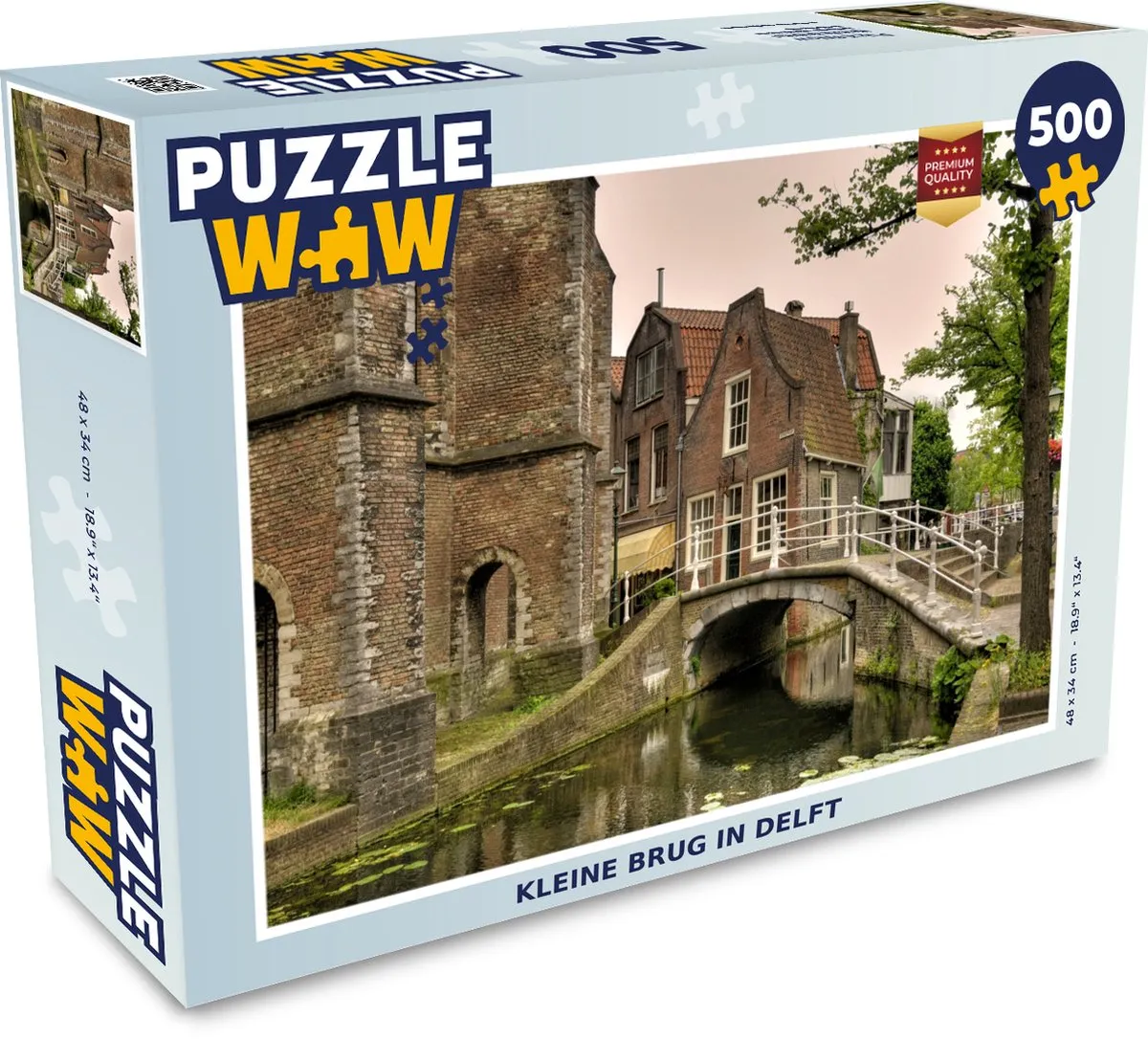 PuzzleWow Brug Water Delft Legpuzzel 500 Stuks