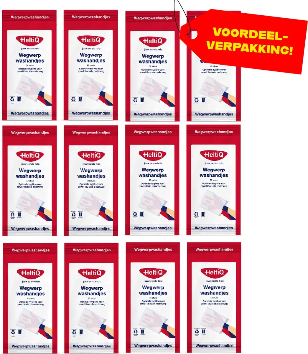 12x HeltiQ Wegwerp Washandjes