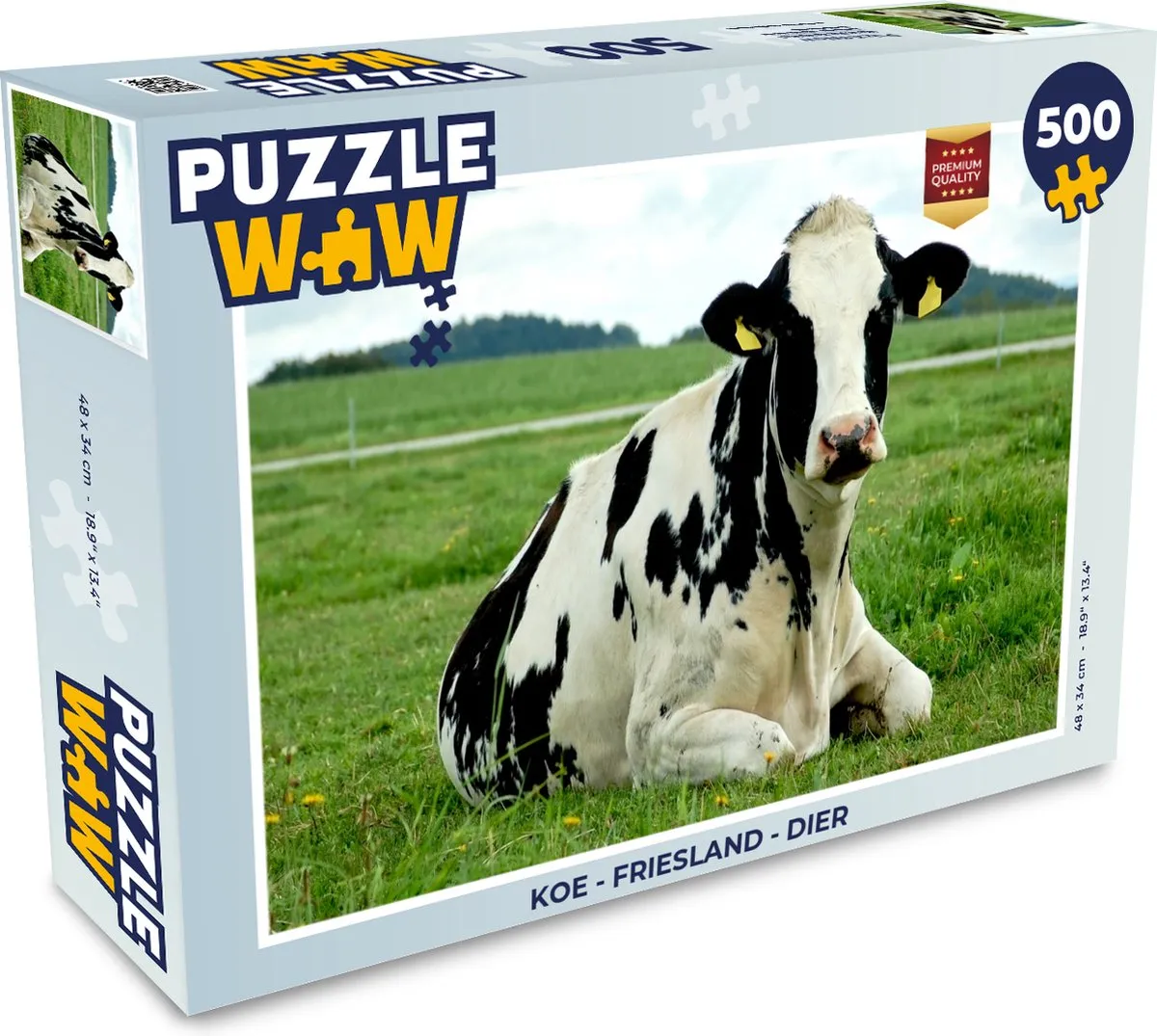 PuzzleWow Koe Friesland Legpuzzel 500 Stuks