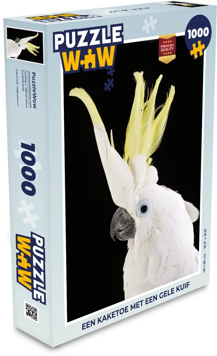 PuzzleWow Legpuzzel Kaketoe Gele Kuif 1000 Stuks - Multicolor