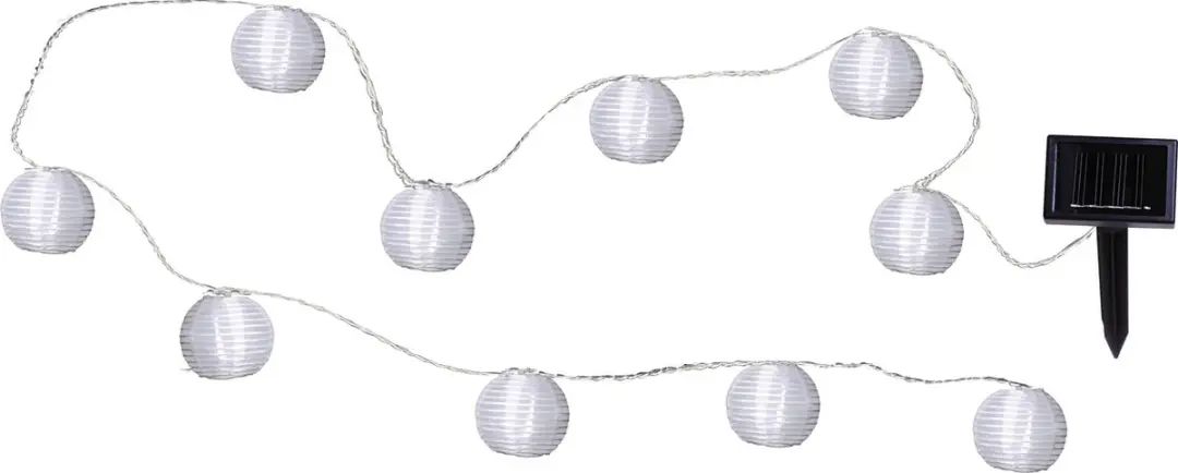Star Trading Solarlantaarn lichtketting 'Festival', schemersensor, 10 LED's, wit