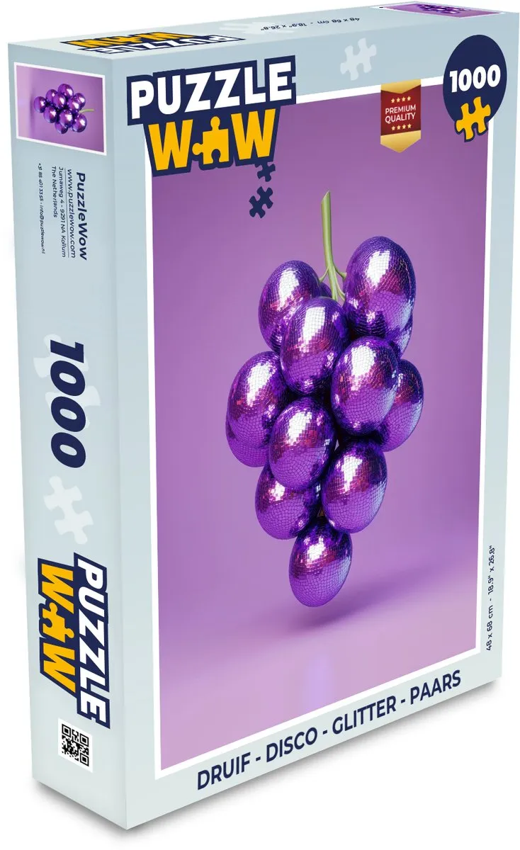 PuzzleWow Disco Druif Legpuzzel 1000 Stuks - Paars