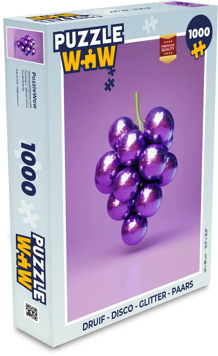 PuzzleWow Disco Druif Legpuzzel 1000 Stuks - Paars
